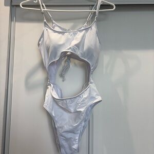 White Cutout One-Piece Swimsuit